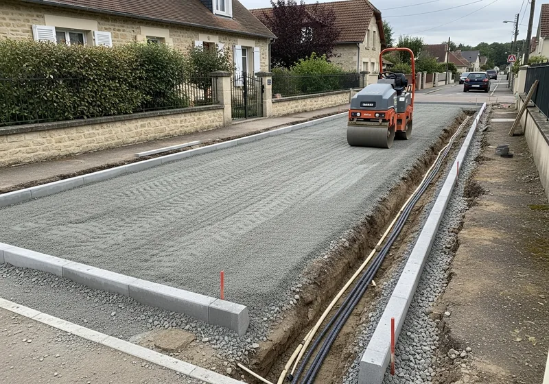 Tranchées de viabilisation et pose des réseaux à Le Palais-sur-Vienne